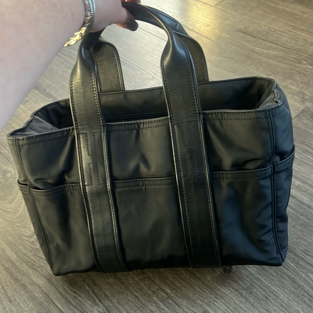Hermes Black Nylon Canvas Tote Bag - Picture 2 of 6